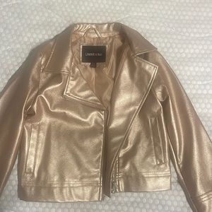 Metallic gold kids leather jacket!!